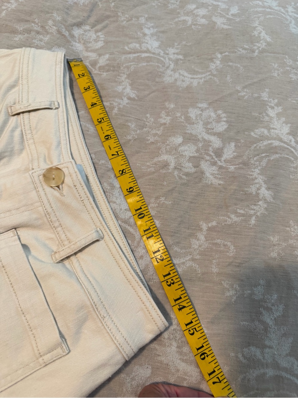 Every High-Rise Cropped Jeans in Cream, Size 12 - Picture 8 of 12